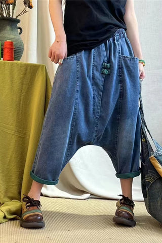 Casual Retro Women Harem Jeans Pants