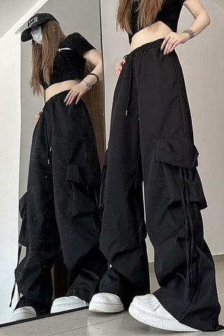 Cute Colors Cargo Pockets Long Pants