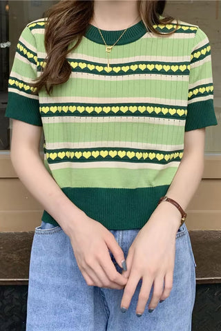 Casual Love Striped Slim Shirt
