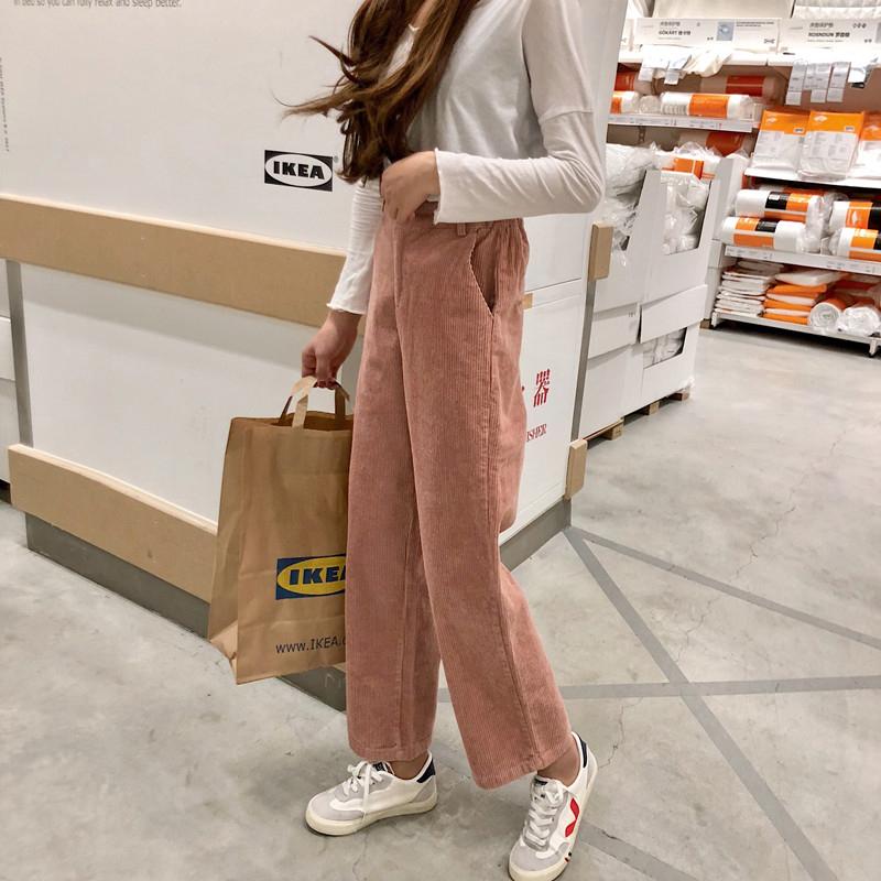 Loose Casual Corduroy Long Pants