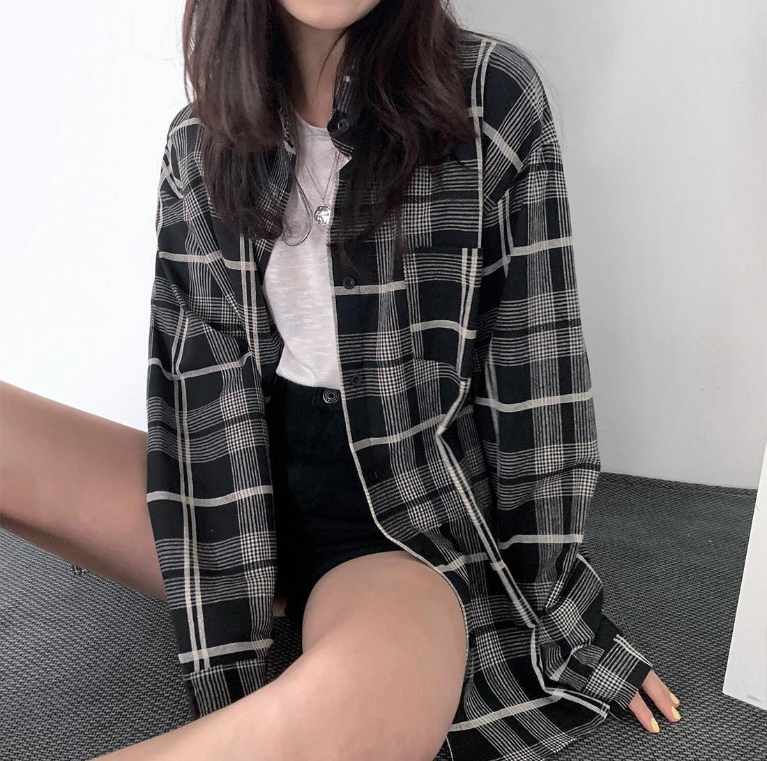 Oversize Plaid Flannel Shirt