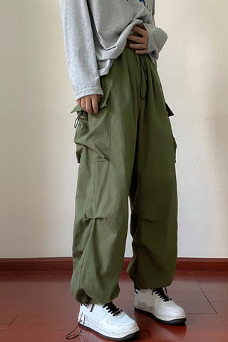 Hip Hop Wide Leg Cargo Pockets Long Pants