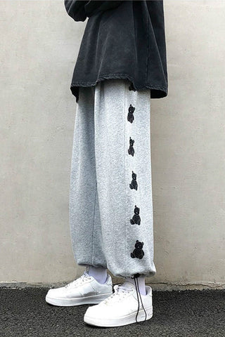 Cute Bear Side Printed Jogging Sweatpants