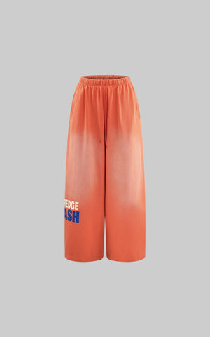 Gradient Wide-Leg Pants with Bold Print