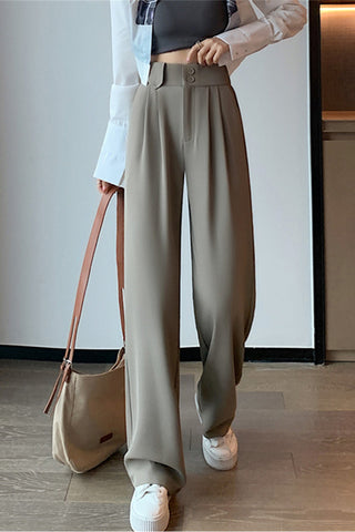 High Waist Wide Leg Office Pants