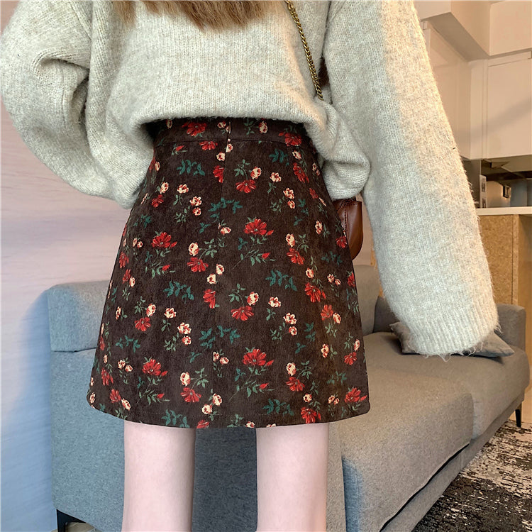 High Waist Floral Printed Bodycon Mini Skirts