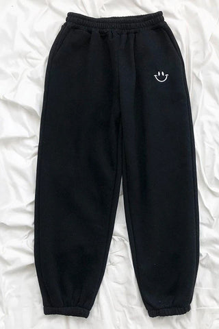 Casual Smile Emoticon Jogger Sweatpants