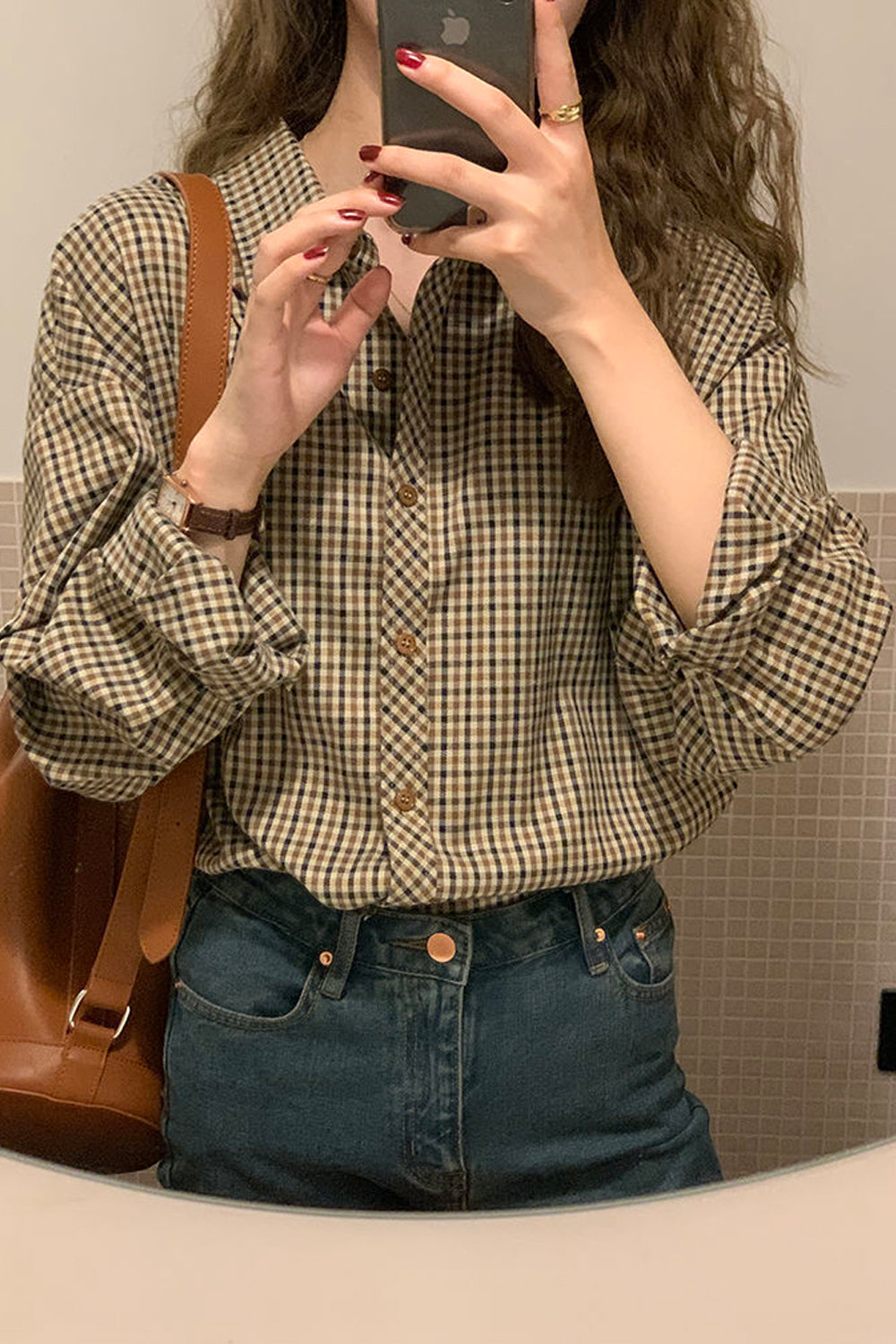 Elegant Classic Plaid Loose Shirt