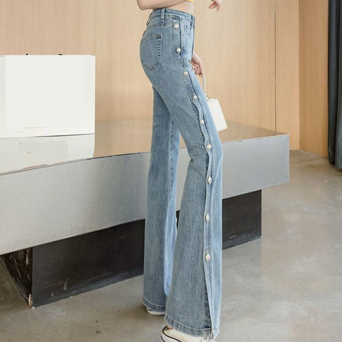 Sexy Flare Split Skinny Jeans Pants