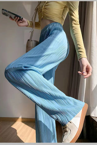 Wide Leg Elegant Pleated Long Pants