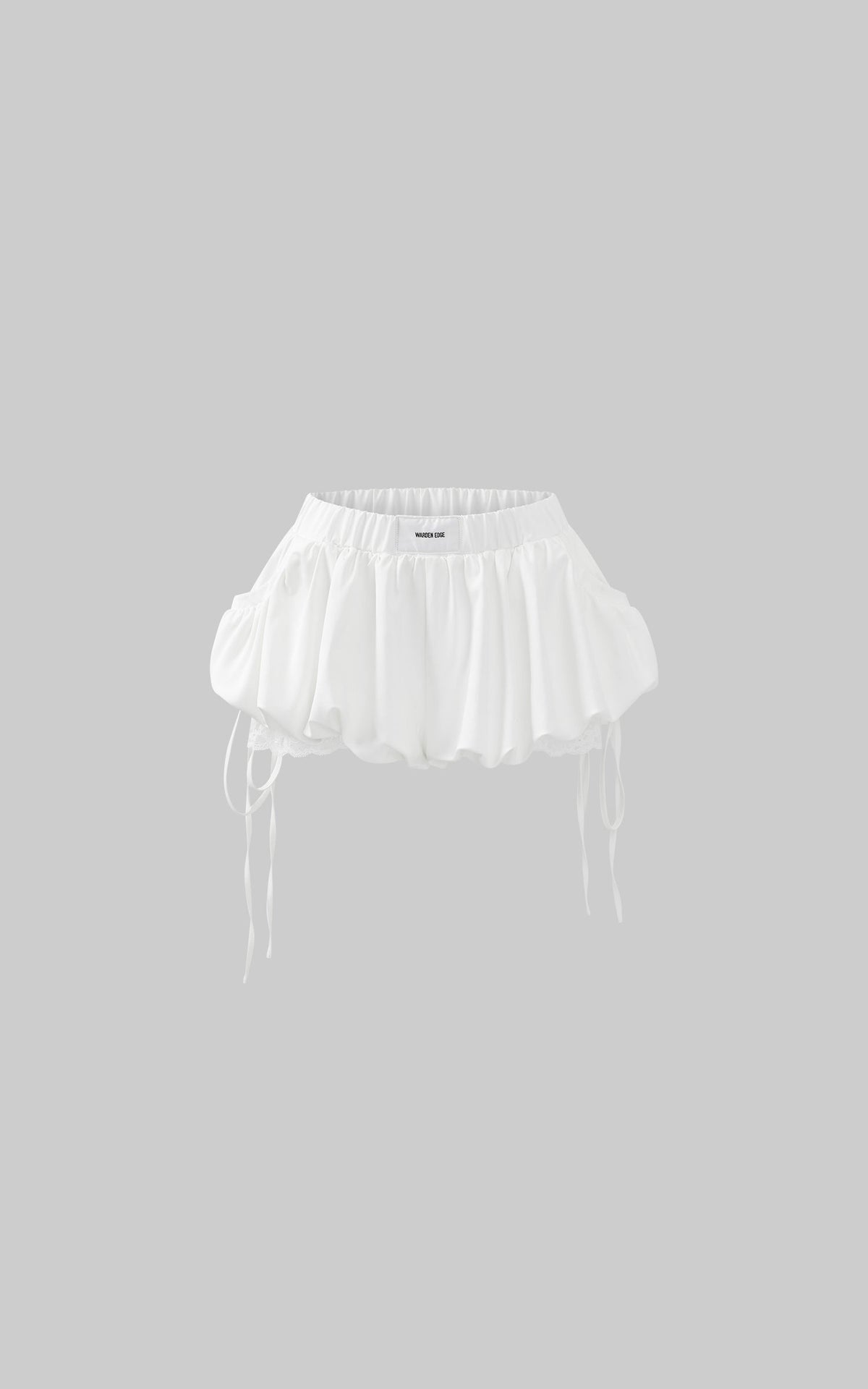 Balloon Shorts with Lace Insets and Adjustable Drawcords