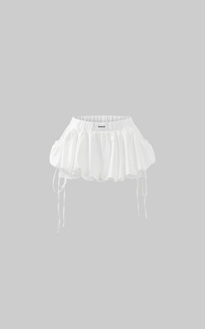 Balloon Shorts with Lace Insets and Adjustable Drawcords