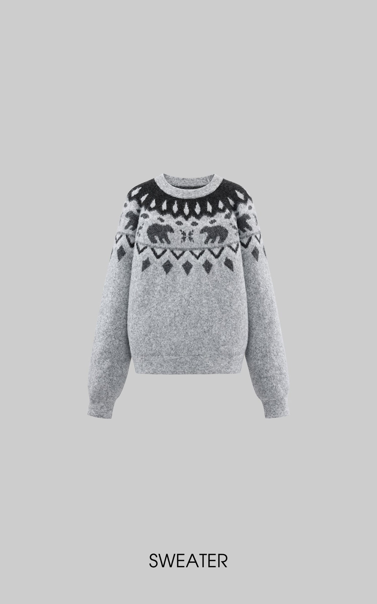 Polar Jacquard Knit Sweater & Scarf Set