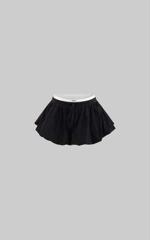 Black Flower Bud Mini Skirt