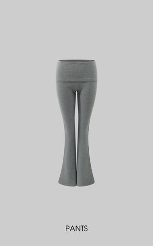 Ribbed Knit Flared Pants & Cropped Camisole Set