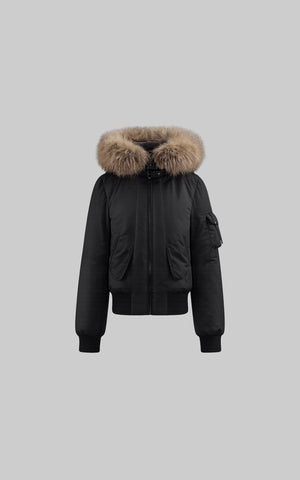 Cropped Fur Collar Down Jacket