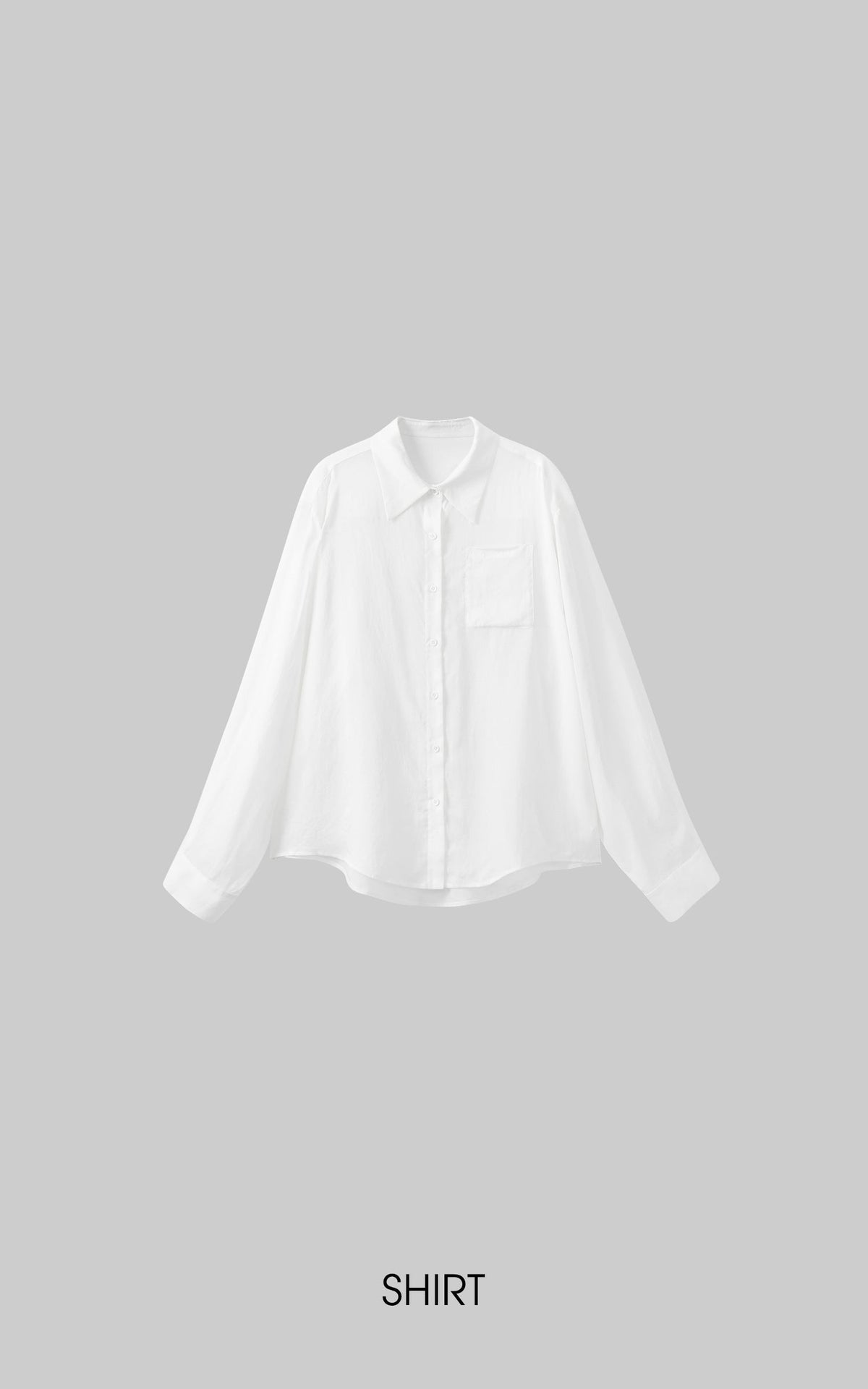 Relaxed-Fit Sheer White Shirt with Patch Pocket