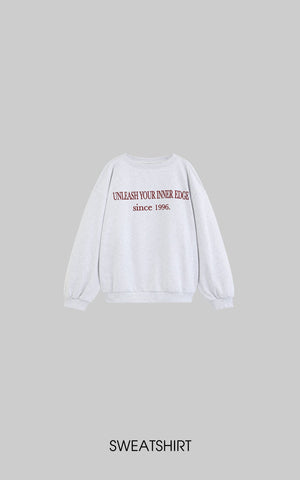 Crewneck Sweatshirt + Shorts + Wide-Leg Pants Set