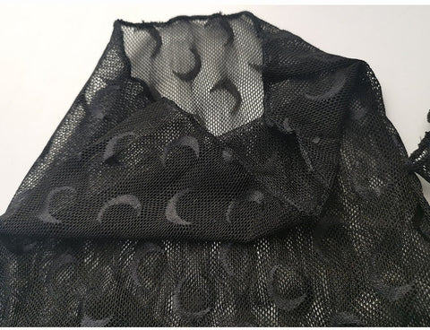 Sexy Long Sleeve Moon Pattern See Through Turtleneck Shirt