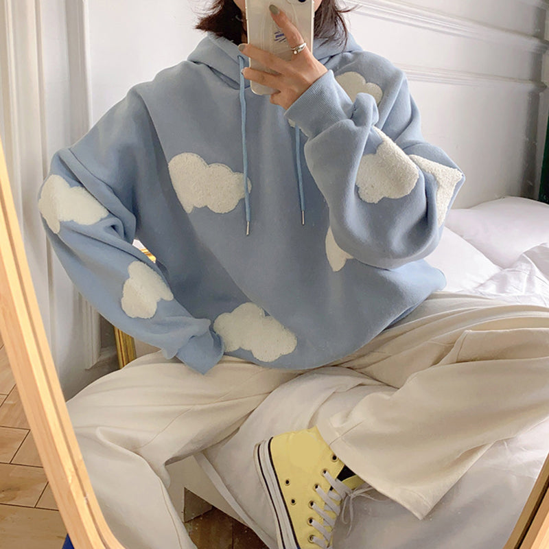Clouds Pattern Casual Hoodie