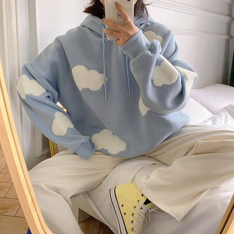 Clouds Pattern Casual Hoodie