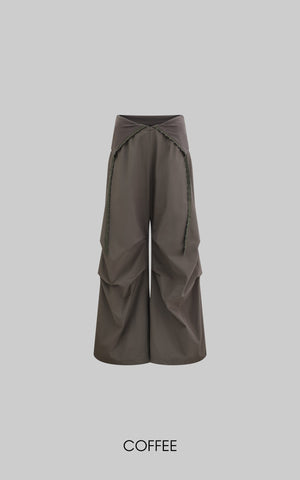 Paratrooper Draped Wide-Leg Pants