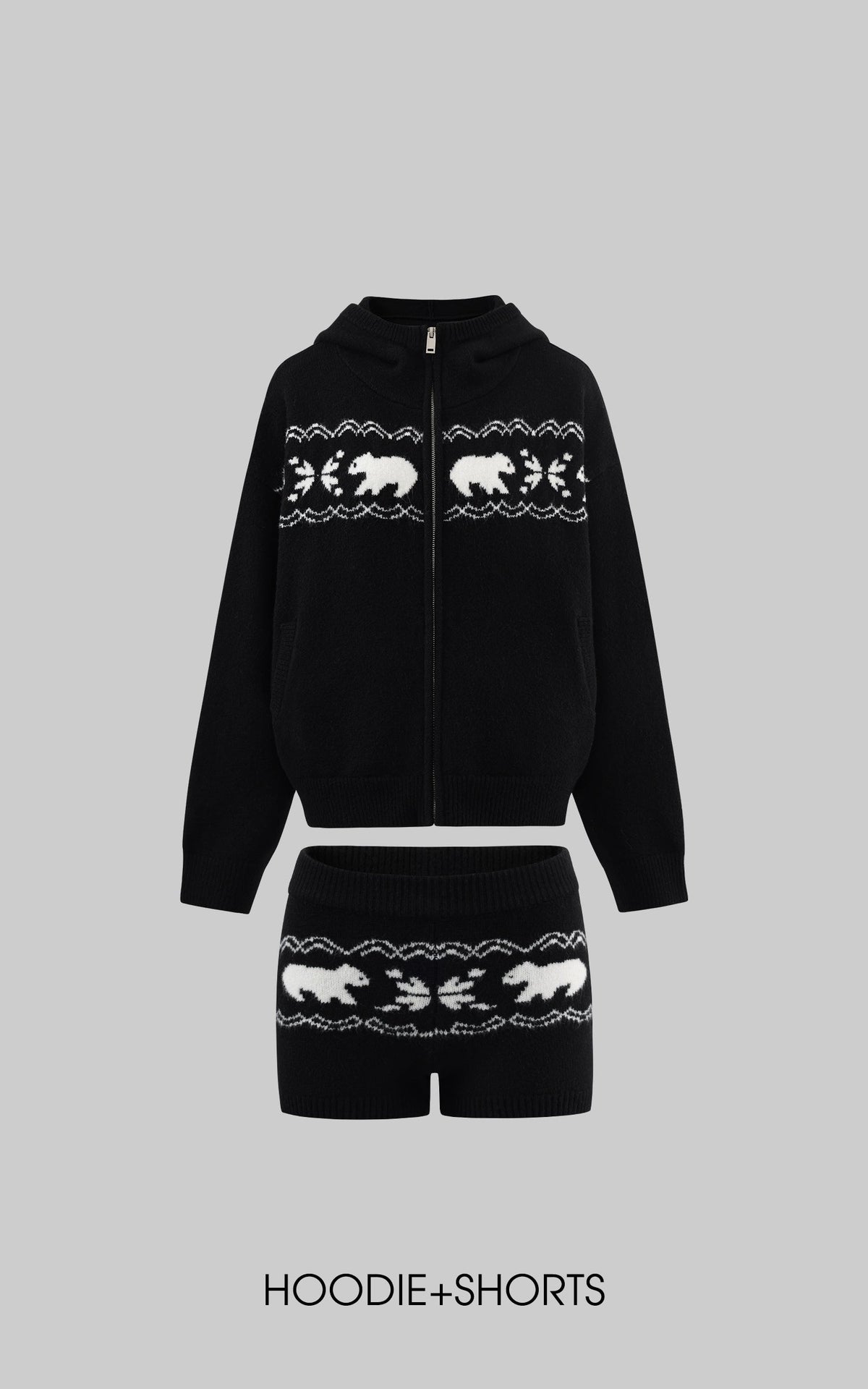 Polar Knit Hoodie & Shorts Set