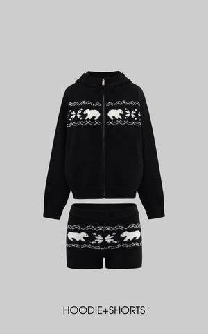 Polar Knit Hoodie & Shorts Set