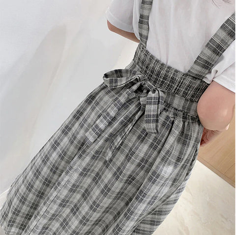 Casual High Waist Long Vintage Summer Plaid Skirt