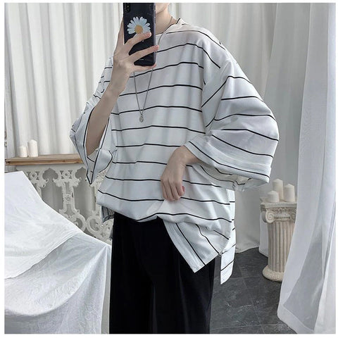 Loose Hip Hop Striped Oversize Shirt