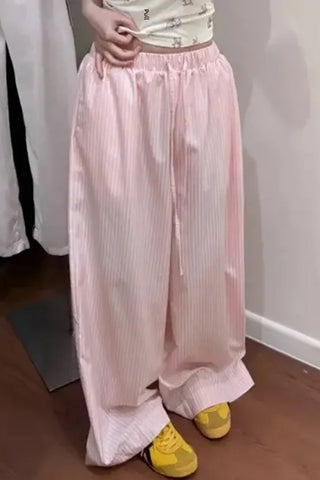 Loose Striped Wide Leg Thin Pants