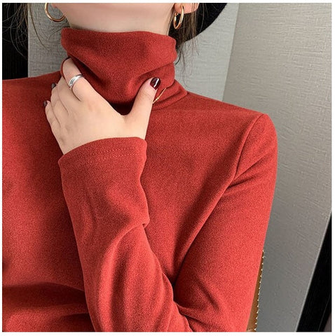 Warmes Langarm-Rollkragenhemd 