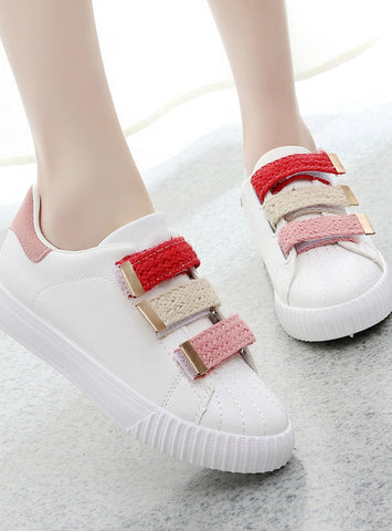 Women Shoes Breathable White Shoes Mixed Colors Fabric