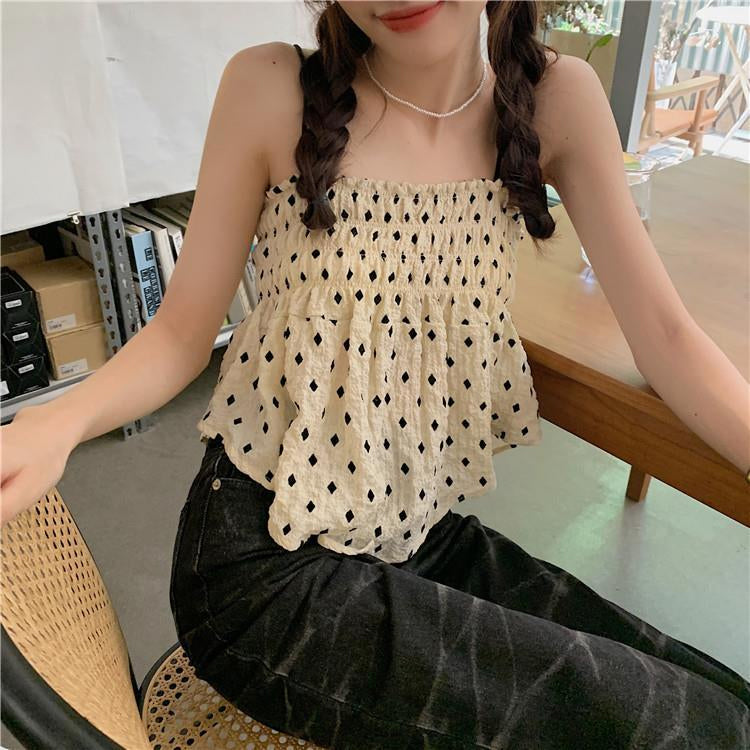 Sexy Slim Polka Dot Camis Crop Tops