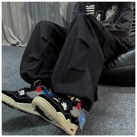 Loose Basic Cargo Pockets Men Pants
