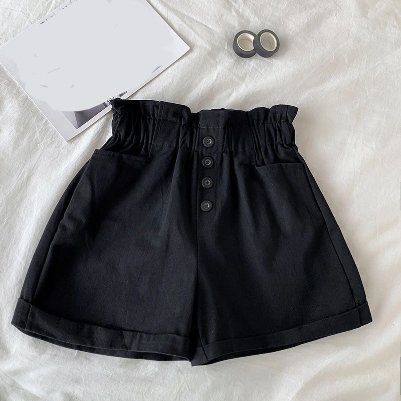 Elastic Waist Ruffle Elegant Summer Shorts