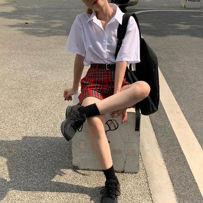 Red Plaid Sexy Summer Shorts
