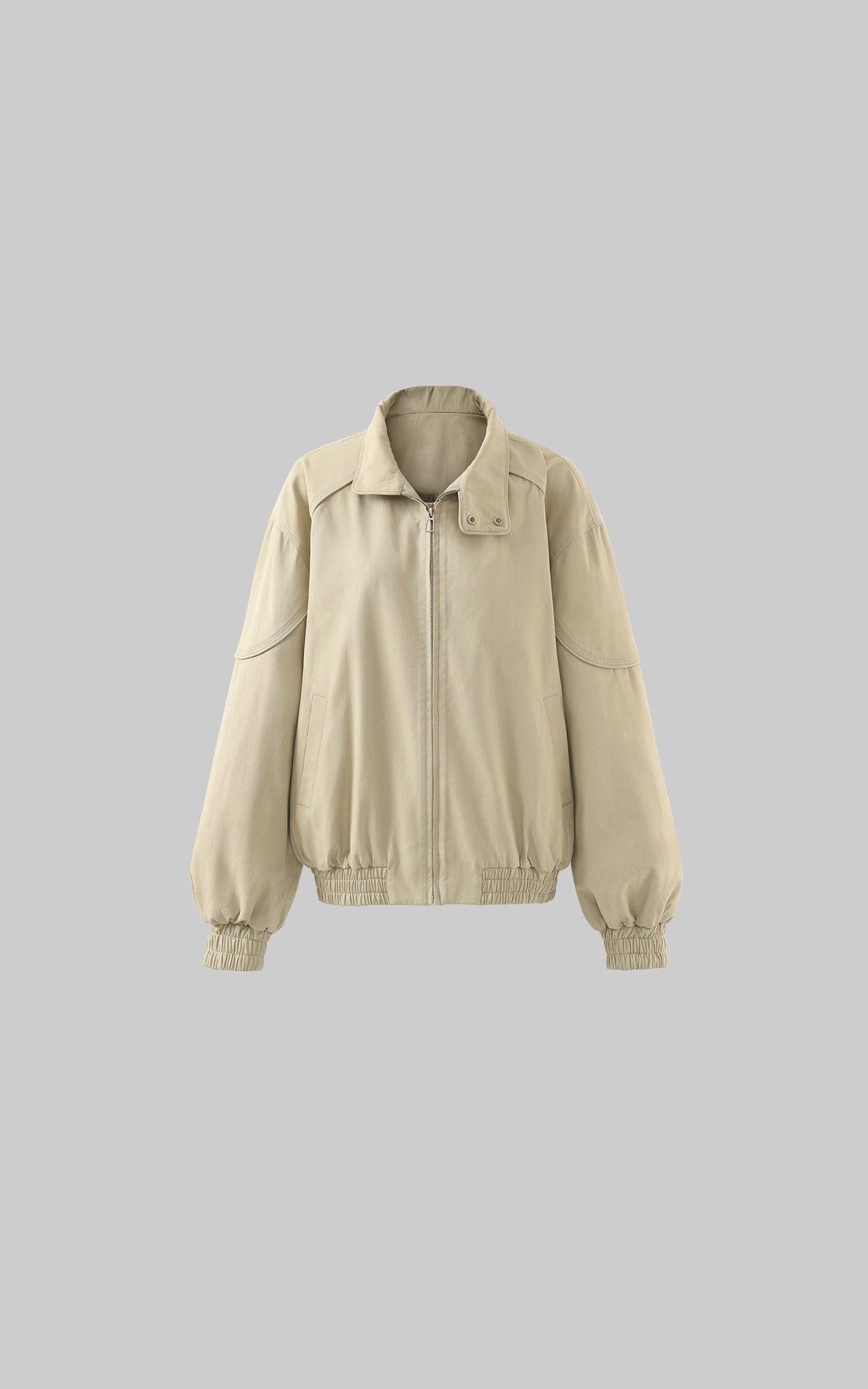 Minimal Zip Jacket with Structured Collar
