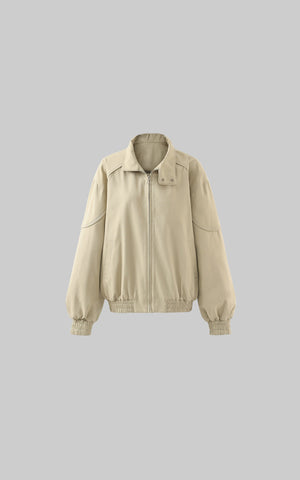 Minimal Zip Jacket with Structured Collar