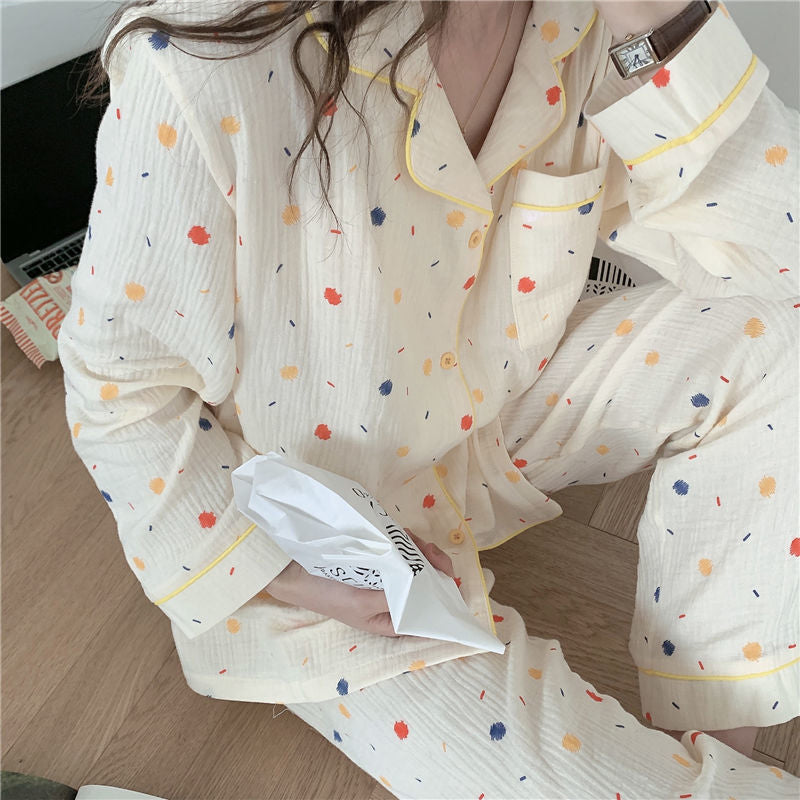 Dot Colorful Colors Pattern Sleepwear Pajamas Set