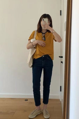 Short Sleeve O-Neck Striped Shirts