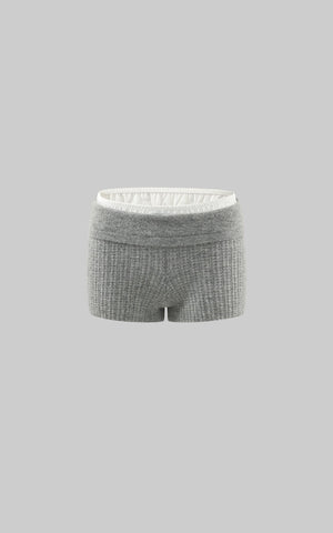 Knit Texture High Waist Shorts