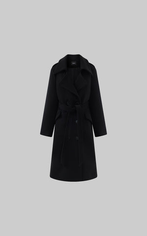 Double Breasted Wool Coat with Belt