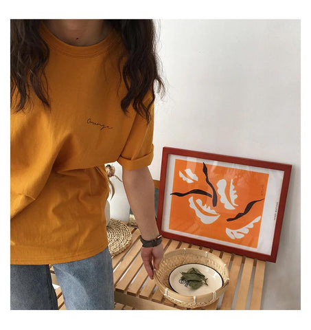 Vintage Orange Hemd mit Buchstabentasche