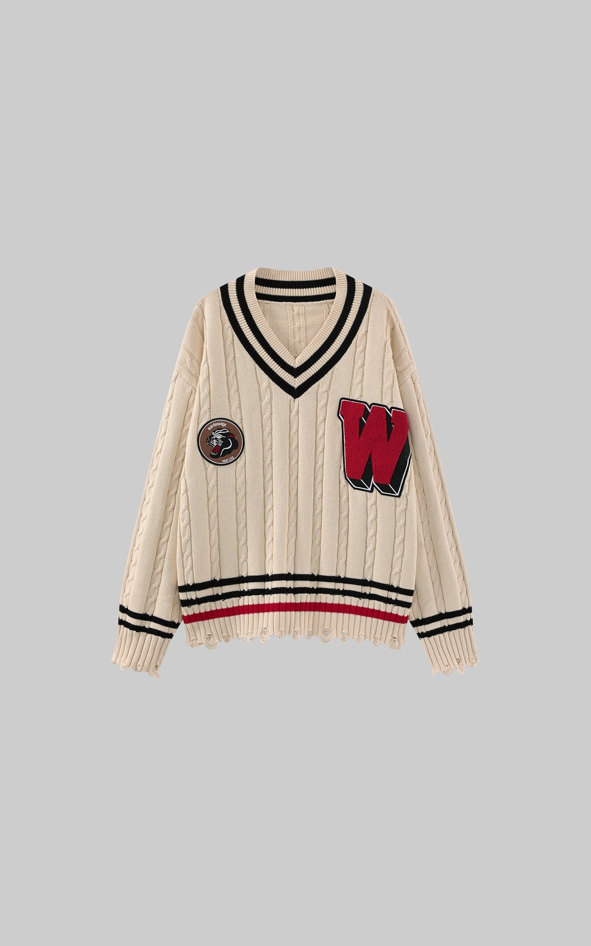 Oversized Varsity Knit Sweater
