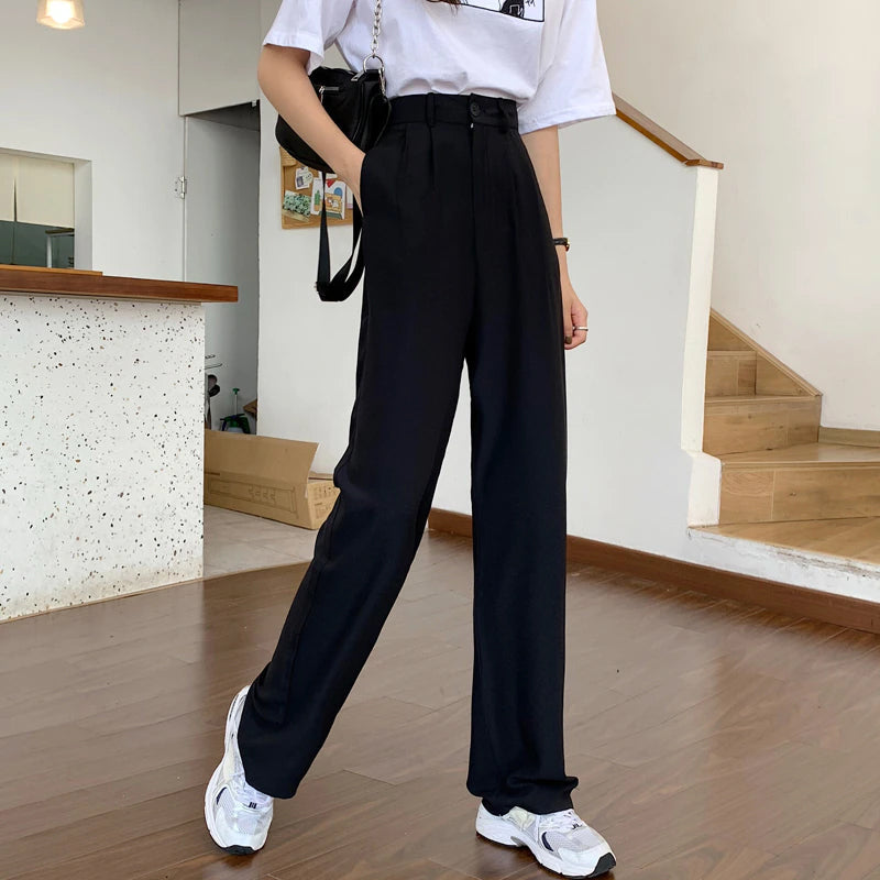 High Waist Elegant Long Office Pants