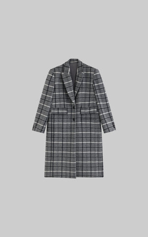Wool Plaid Overcoat