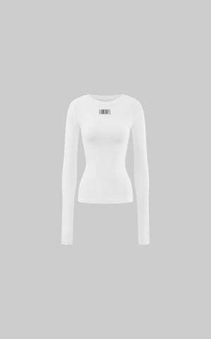 Barcode Fitted Long Sleeve Tee