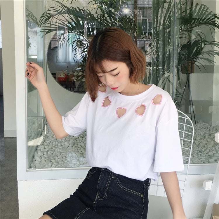 Embroidery Love Heart Shirt