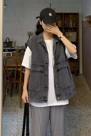 Retro Sleeveless Denim Vest